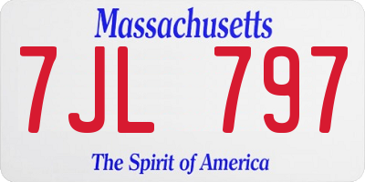 MA license plate 7JL797