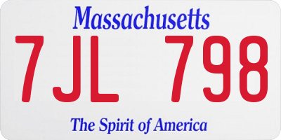 MA license plate 7JL798