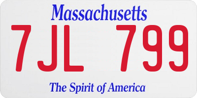 MA license plate 7JL799