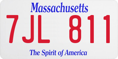 MA license plate 7JL811