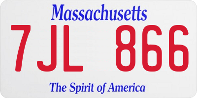 MA license plate 7JL866