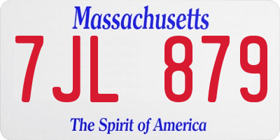 MA license plate 7JL879