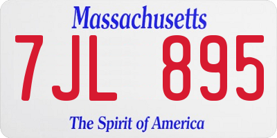 MA license plate 7JL895