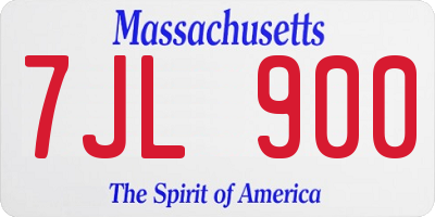 MA license plate 7JL900