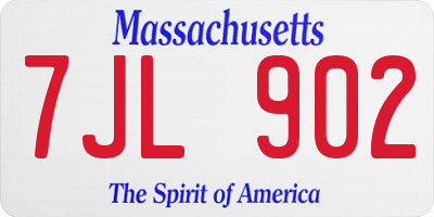 MA license plate 7JL902