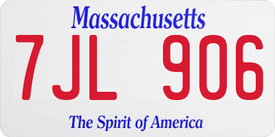 MA license plate 7JL906