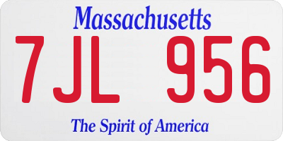 MA license plate 7JL956