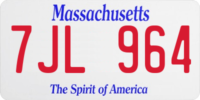 MA license plate 7JL964