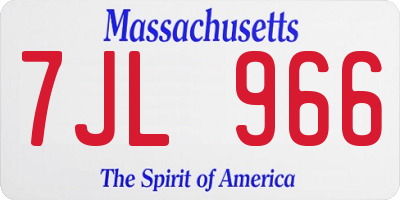 MA license plate 7JL966