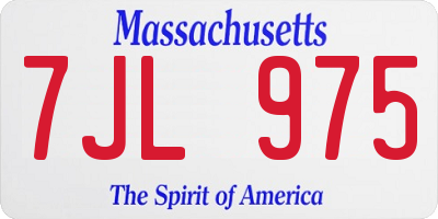 MA license plate 7JL975