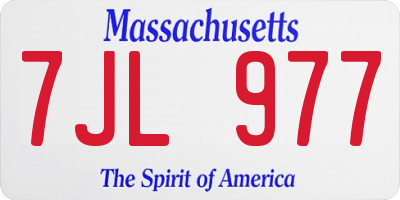 MA license plate 7JL977