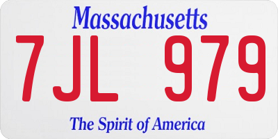 MA license plate 7JL979