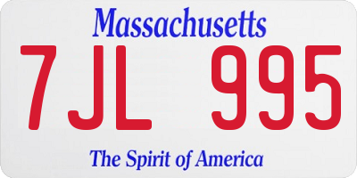MA license plate 7JL995