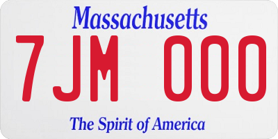 MA license plate 7JM000
