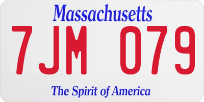 MA license plate 7JM079