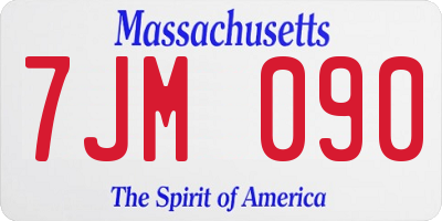MA license plate 7JM090