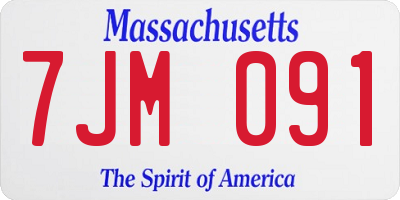 MA license plate 7JM091