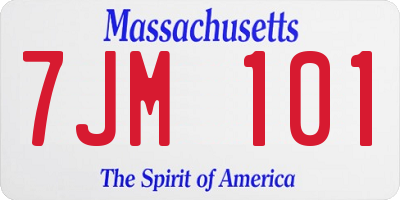 MA license plate 7JM101