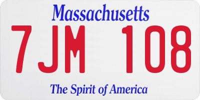 MA license plate 7JM108