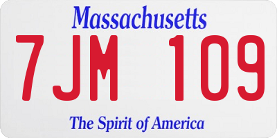 MA license plate 7JM109