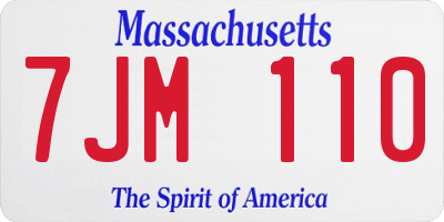 MA license plate 7JM110