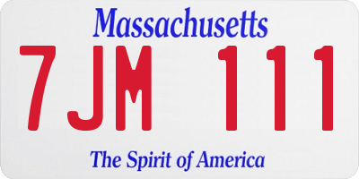MA license plate 7JM111
