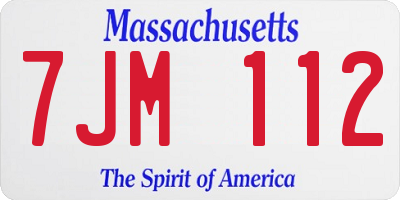 MA license plate 7JM112