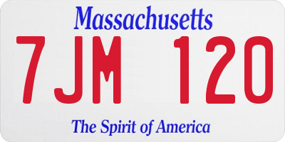 MA license plate 7JM120
