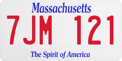 MA license plate 7JM121