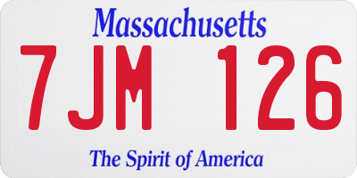 MA license plate 7JM126