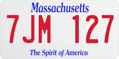 MA license plate 7JM127