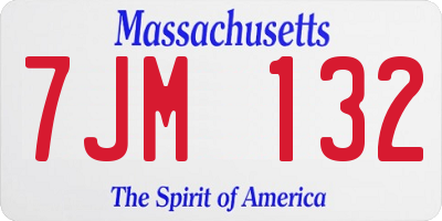 MA license plate 7JM132