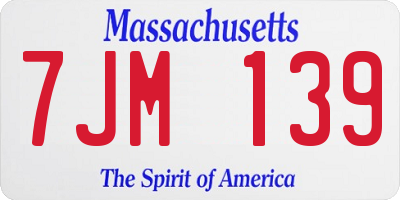 MA license plate 7JM139