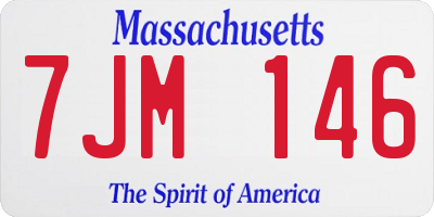 MA license plate 7JM146