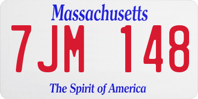 MA license plate 7JM148