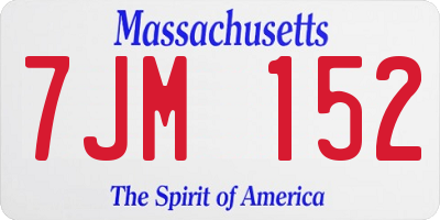 MA license plate 7JM152