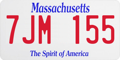 MA license plate 7JM155
