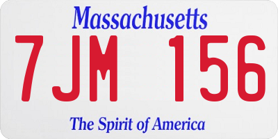 MA license plate 7JM156