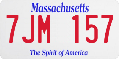 MA license plate 7JM157