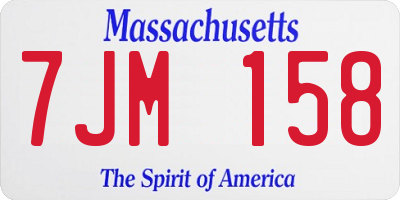 MA license plate 7JM158