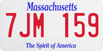 MA license plate 7JM159