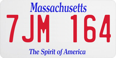 MA license plate 7JM164