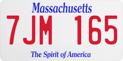 MA license plate 7JM165