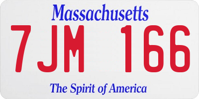 MA license plate 7JM166