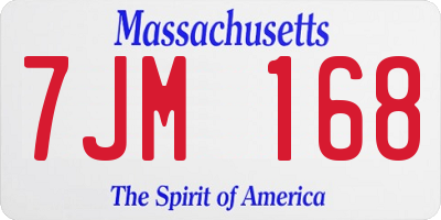MA license plate 7JM168