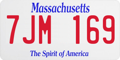 MA license plate 7JM169