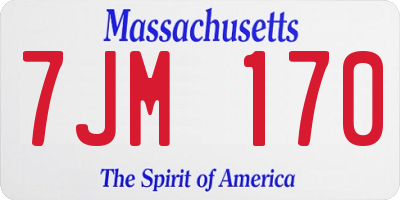 MA license plate 7JM170