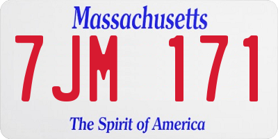 MA license plate 7JM171