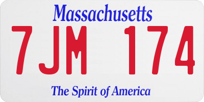 MA license plate 7JM174