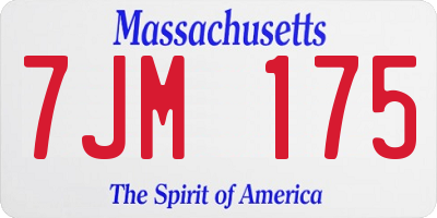 MA license plate 7JM175